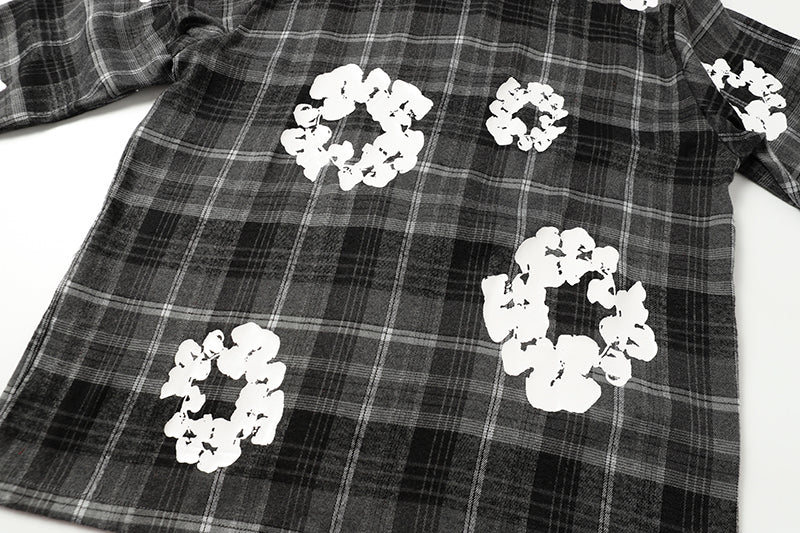 Denim Tears kapok Flower Pattern Long Sleeved Shirt