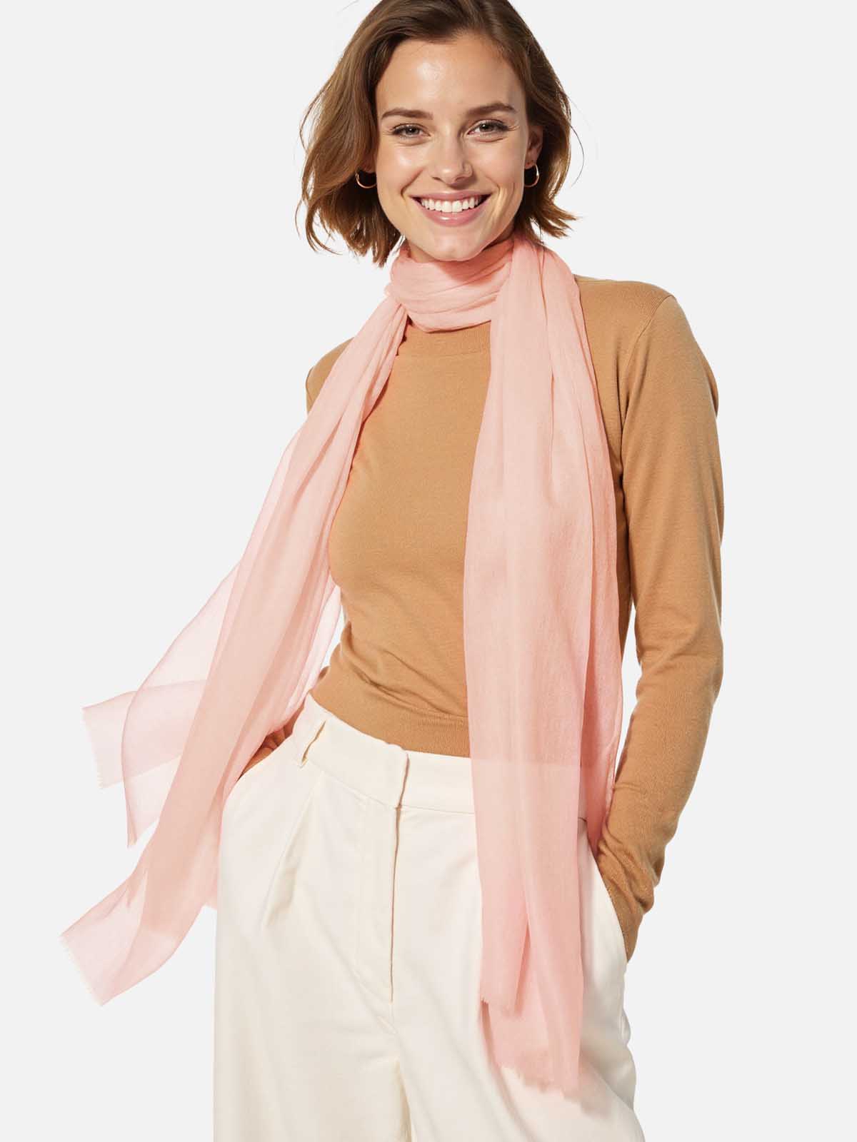 Featherlight Pink Cashmere Scarf