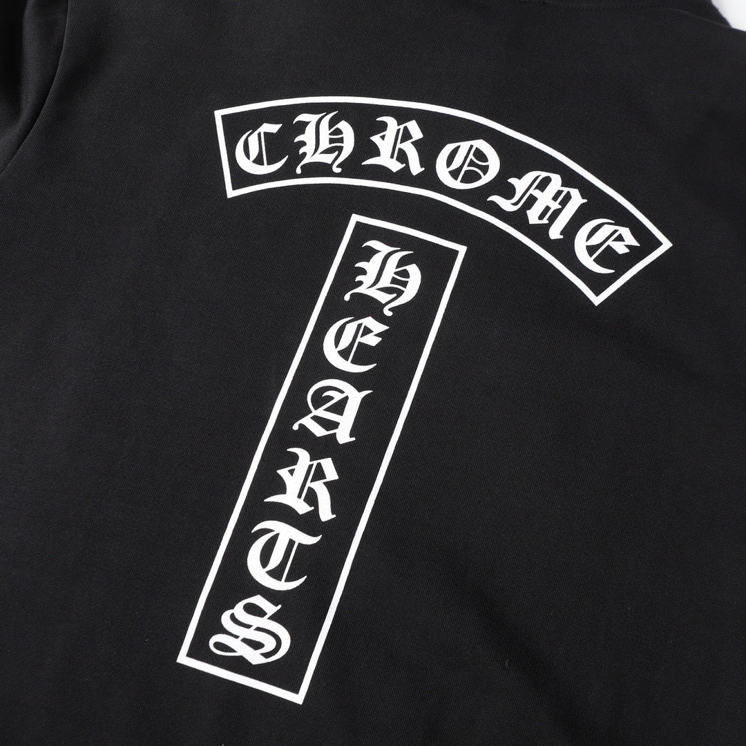 Chrome-Hearts Hoodie - Black Street Style Embroidered Sweatshirt 851