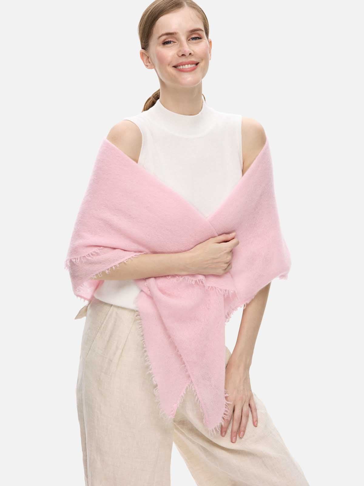Pink CloudPuff Cashmere Scarf