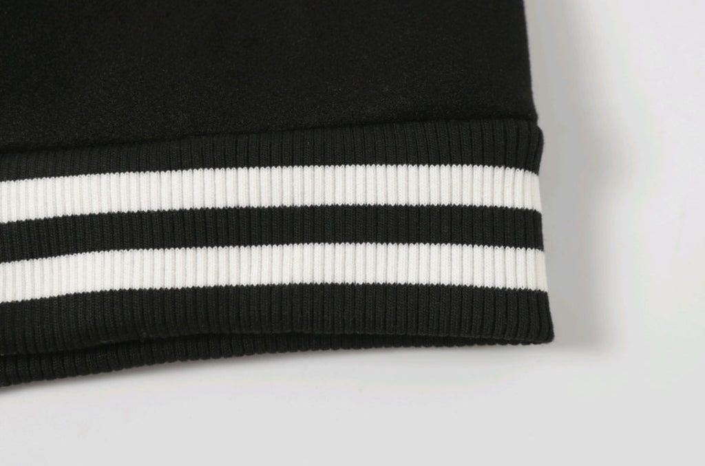 Chrome-Hearts Black White Street Style Baseball Coat 0002
