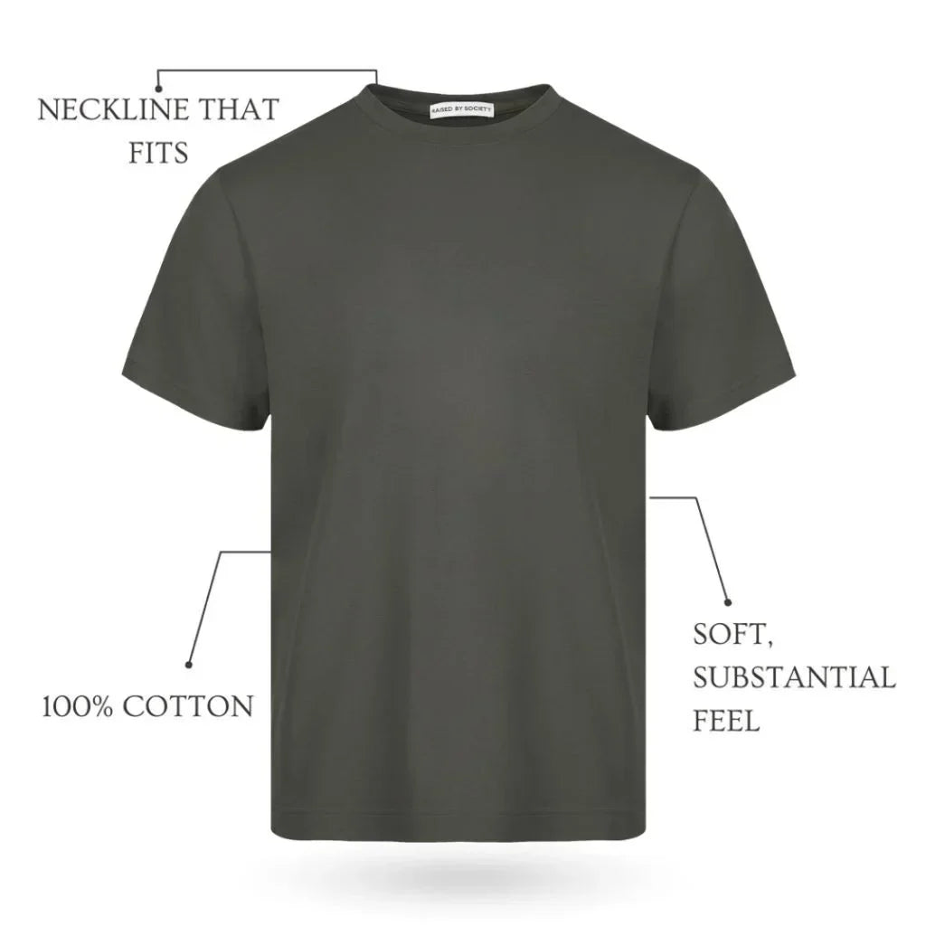 MILITARY GREEN LOOPWHEELED T-SHIRT 2-PACK