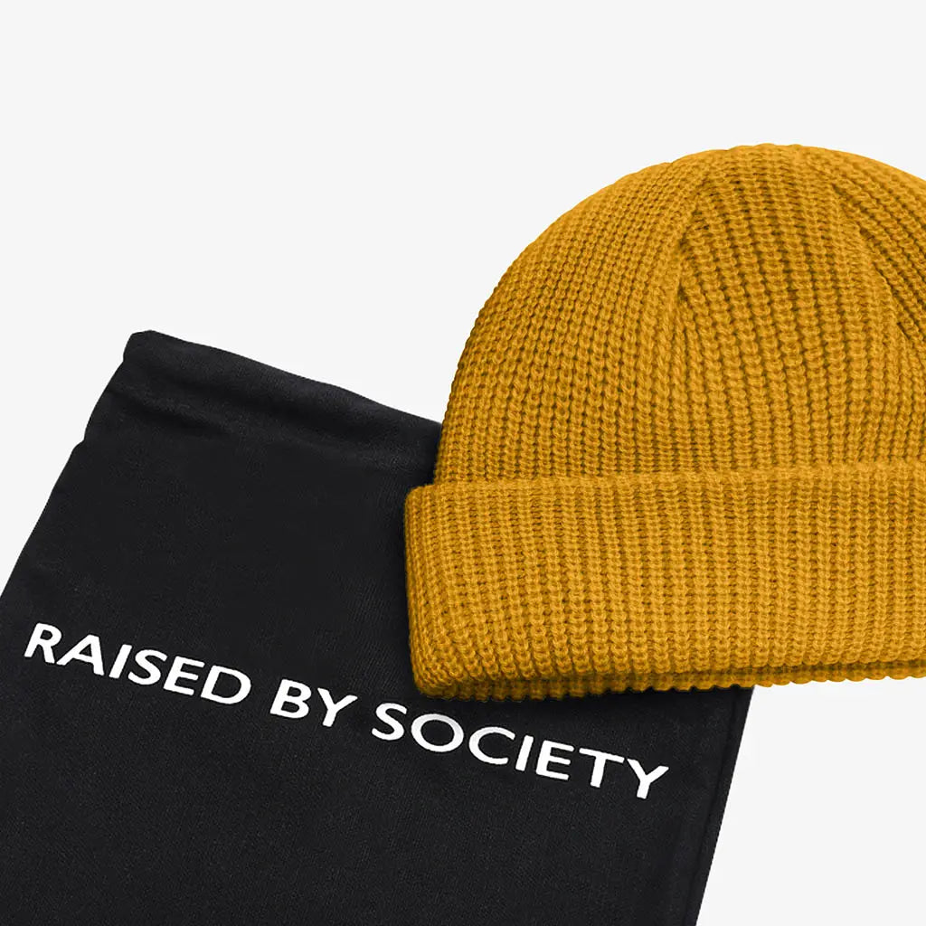 MUSTARD FISHERMAN BEANIE