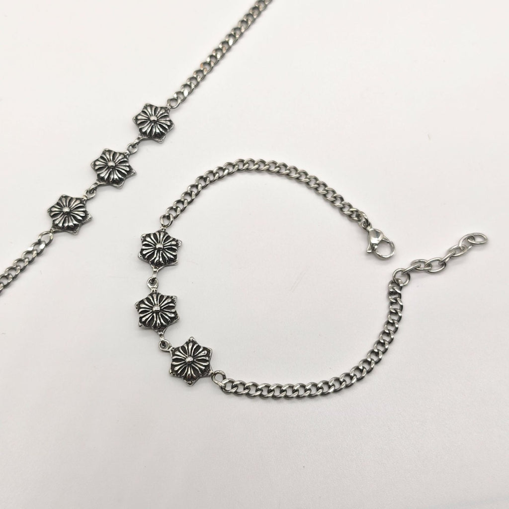 Chrome Hearts versatile 3 flower ball bracelet