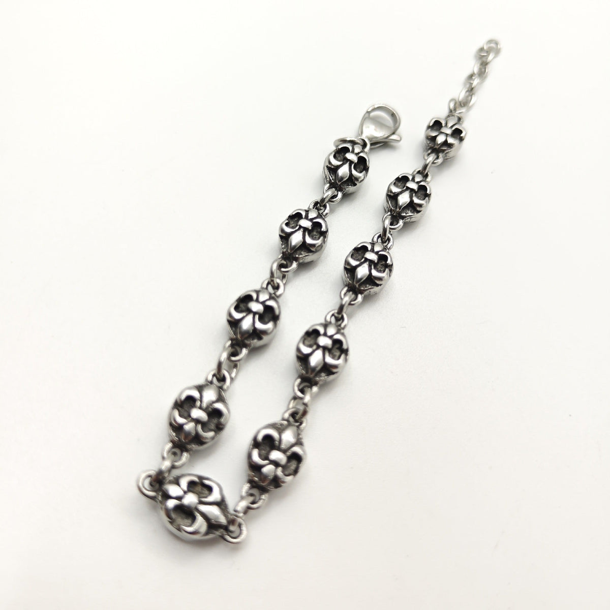 Chrome Hearts anchor flower ball Silver Sterling 925 bracelet