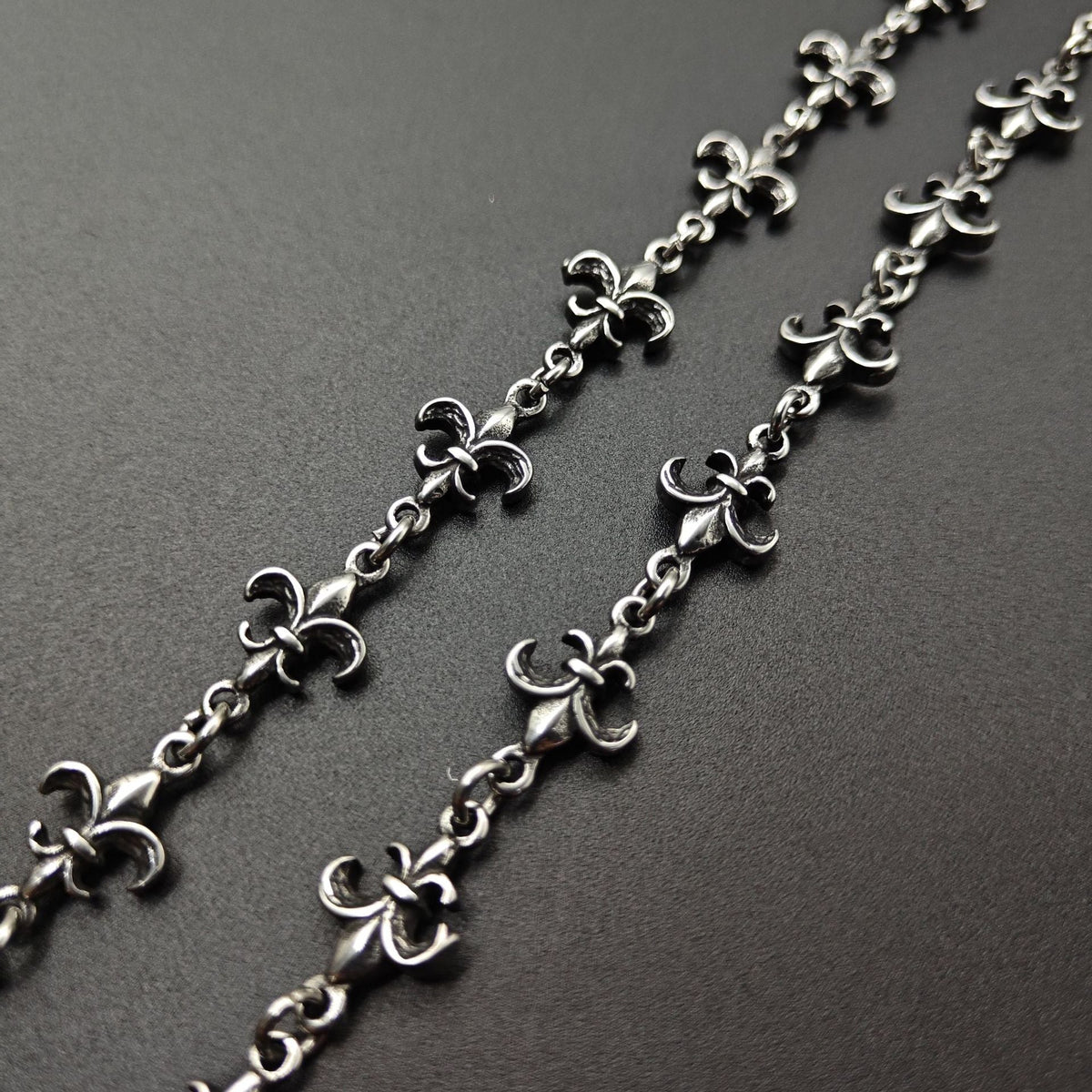 Chrome Hearts retro silver-toned fleur-de-lis link bracelet