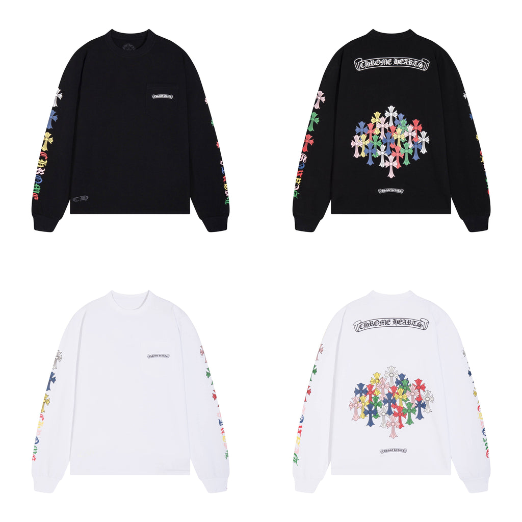 CHROME-HEARTS Men's Long-Sleeve T-shirt Sweatshirt K8015
