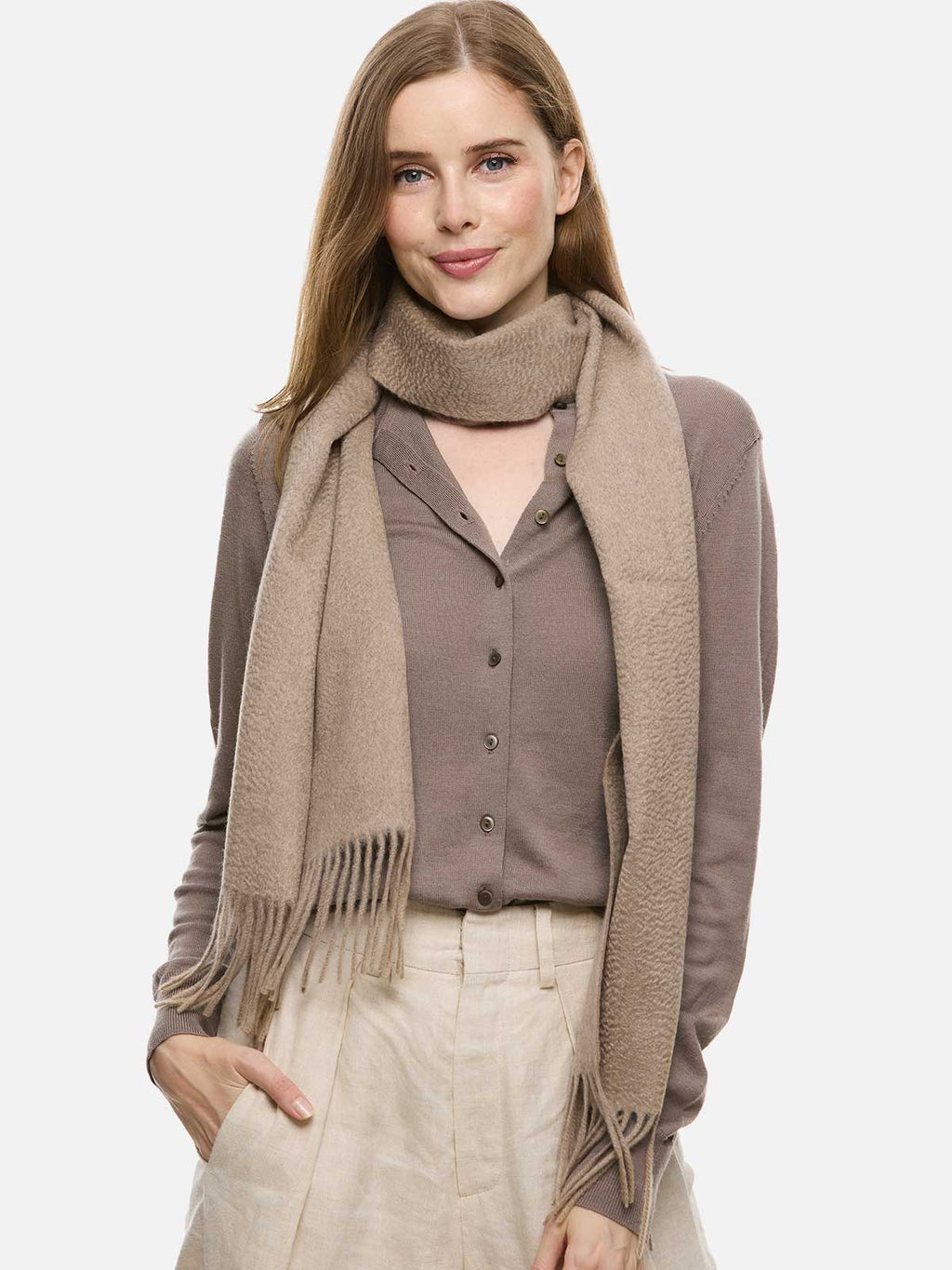 Taupe Cashmere Scarf